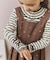 【チョコレート シリーズ】フリル ハイネック 長袖Tシャツ