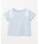 【綿100%】肩リボン×ラインストーンロゴ 半袖Tシャツ