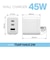 多摩電子工業　PD45W コンセントチャージャー C×2＋A ホワイト TSAP164UC2W