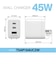 多摩電子工業　PD45W コンセントチャージャー C×2＋A ホワイト TSAP164UC2W