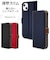 ラスタバナナ　iPhone 14 / 13 薄型手帳ケース サイドマグネット ネイビー×ブラウン 7015IP261BO