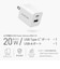 エレコム　充電器 USB Type-C 20W PD対応 2ポート USB-C USB-A コンセント iPhone iPad Android 各種対応 PSE適合 折りたたみ式プラグ ホワイト MPAAC12020XWH