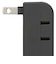 ビックアイデア　USB付き電源タップ直挿し2個口2ポート ［直挿し / 2個口 / スイッチ無 / 2ポート］ ブラック BIMUT202A1K