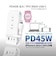 カシムラ　(国内/海外対応)旅行用電源タップAC4 USBA＋C2 PD45W 1m リバーシブルWM33