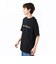 124K1011700　M EMB LETTERED SS TEE　BLACK　682620-0002
