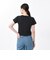 124K3010300　W cropped T-shirt　BLACK　682605-0002