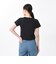124K3010300　W cropped T-shirt　BLACK　682605-0002