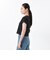 124K3010300　W cropped T-shirt　BLACK　682605-0002