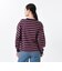 124K3021200　W border long sleeve T-shirt　PINK　682614-0001