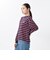 124K3021200　W border long sleeve T-shirt　PINK　682614-0001