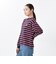 124K3021200　W border long sleeve T-shirt　PINK　682614-0001