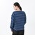 124K3021200　W border long sleeve T-shirt　BLUE　682614-0002