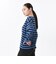 124K3021200　W border long sleeve T-shirt　BLUE　682614-0002