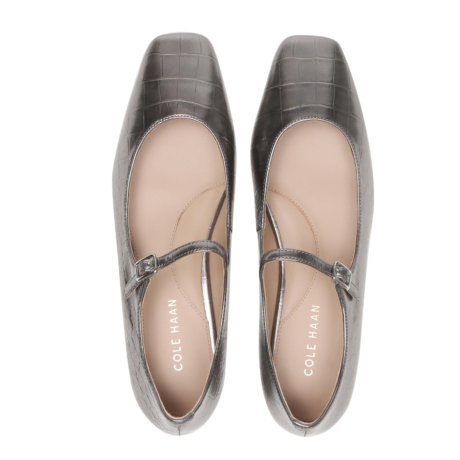 W31756　W BRIDGE MARYJANE BALLET　SILVER CROC PRT　687314-0001