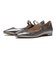 W31756　W BRIDGE MARYJANE BALLET　SILVER CROC PRT　687314-0001
