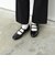 W7054　2BELT TOE CAP FLAT　BLACK　682250-0001