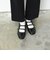 W7054　2BELT TOE CAP FLAT　BLACK　682250-0001