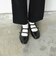 W7054　2BELT TOE CAP FLAT　BLACK　682250-0001