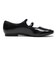 W7054　2BELT TOE CAP FLAT　BLACK　682250-0001