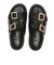 JE-2252　DOUBLE BELT PLATFORM SANDALS　BLACK　694469-0001