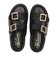 JE-2252　DOUBLE BELT PLATFORM SANDALS　BLACK　694469-0001