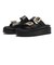 JE-2252　DOUBLE BELT PLATFORM SANDALS　BLACK　694469-0001