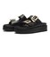 JE-2252　DOUBLE BELT PLATFORM SANDALS　BLACK　694469-0001