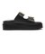 JE-2252　DOUBLE BELT PLATFORM SANDALS　BLACK　694469-0001