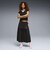 636872　W T7 MIDI PLEATED SKIRT　01BK　708953-0001