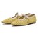 JE-1066　RAFFIA FLAT PUMPS　YELLOW　716142-0002