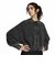 KS9141　W SST DOUBLE LAYERED CROPPEDTT　BLACK　715712-0001