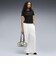 639076　W ESS RIBBED SLIM SHORT TEE　01BK　717911-0001