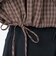 126K3071101　W DRAWSTRING CHECK SHIRT　BROWN　717835-0002