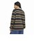 LG3945　W STRIPE KNITTED POLO(ARCH2)　BLACK　716009-0001