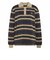 LG3945　W STRIPE KNITTED POLO(ARCH2)　BLACK　716009-0001