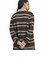 LG3945　W STRIPE KNITTED POLO(ARCH2)　BLACK　716009-0001