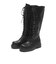 W3088　TRACK SOLE LACE UP LONG BOOTS5　BLACK　715019-0001