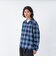 126K1071001　M Check Flannel Open Shirts　NAVY　717847-0001