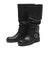 W3097　2BELT SHIRRING LONG BOOTS　BLACK　717157-0001