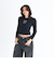 Roxy SPARKLY ウィメンズ タイトシルエット長袖Tシャツ ラインストーンロゴ <2025FW HEART WAVE>