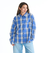 Roxy LOOK UP ウィメンズ オープンチェックシャツ 長袖 ドロップショルダー <2025FW HEART WAVE>