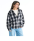 Roxy LOOK UP ウィメンズ オープンチェックシャツ 長袖 ドロップショルダー <2025FW HEART WAVE>