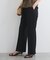 太ベルトディテールストレートスラックスパンツ