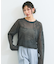 コード刺繍シアーニット