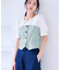 【新色追加】【美easy】釦ビスチェTシャツドッキングプルオーバー【接触冷感/洗える】