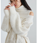 【洗える】オフショルケーブル編みミニワンピース