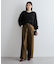 【洗える】シャイニーワンタックワイドパンツ