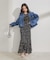 花柄シャーリングロングスカート