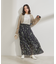 柄＆無地アソートシャーリングティアードスカート