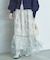 ニュアンス柄チュールスカート